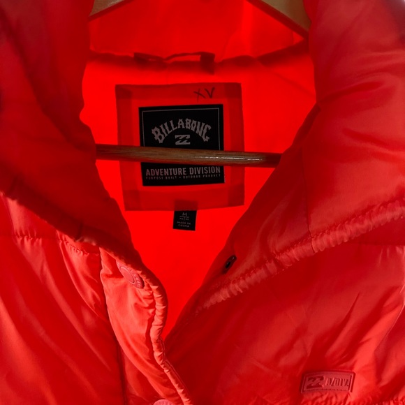 Billabong Quilted Puffer Vest - Neon Coral - Picture 3 of 5